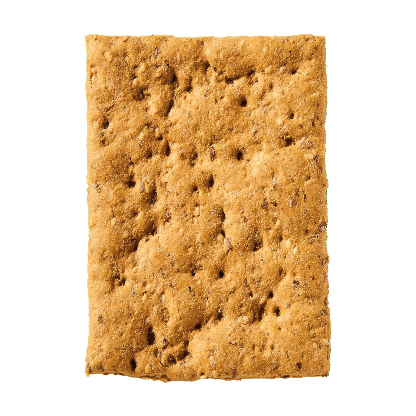 Losse Leev cracker naturel van dichtbij met zichtbaar lijnzaad en sesamzaad