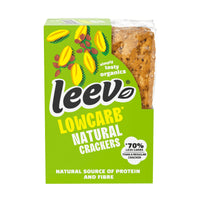 Pak Leev Crackers Naturel van 80 gram met zes koolhydraatarme lijnzaadcrackers