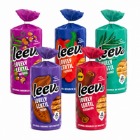 Leev linzenwafels proefpakket met de smaken naturel, paprika, rozemarijn, cacao en kaneel