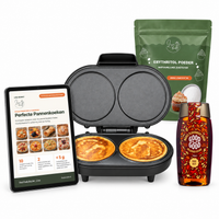 Pannenkoekenpakket: pannenkoekenmaker, erythritol poeder, maple syrup en het e-book Perfecte Pannenkoeken