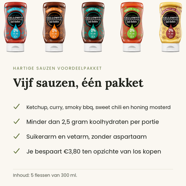 Hartige sauzen voordeelpakket: vijf sauzen, een pakket