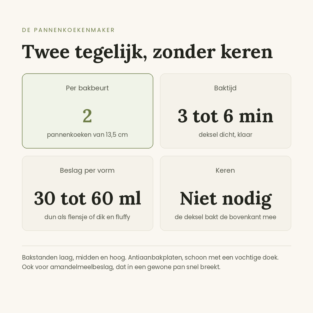 De pannenkoekenmaker: twee tegelijk, zonder keren