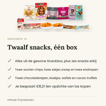 Snackbox XL: twaalf snacks in een box, wat er in zit