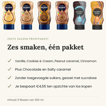 Zoete sauzen proefpakket: zes smaken, een pakket