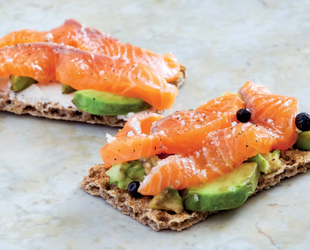Crackers met zalm uit het boek