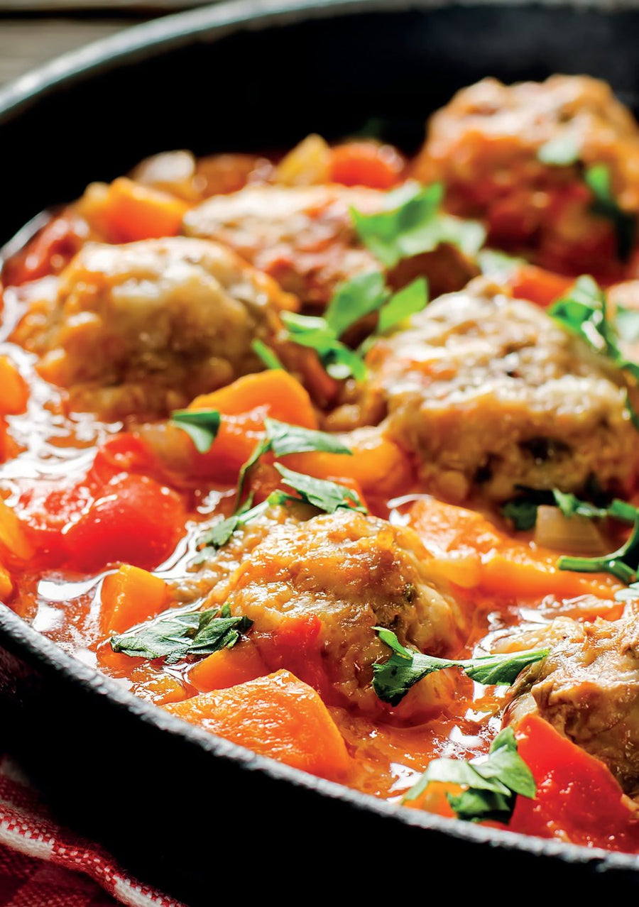 Gehaktballen in tomaten-groentesaus