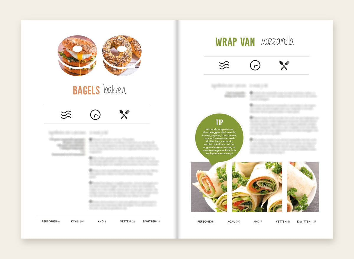 Inkijkpagina's Lisa Kookt Koolhydraatarm: bagels en wrap van mozzarella