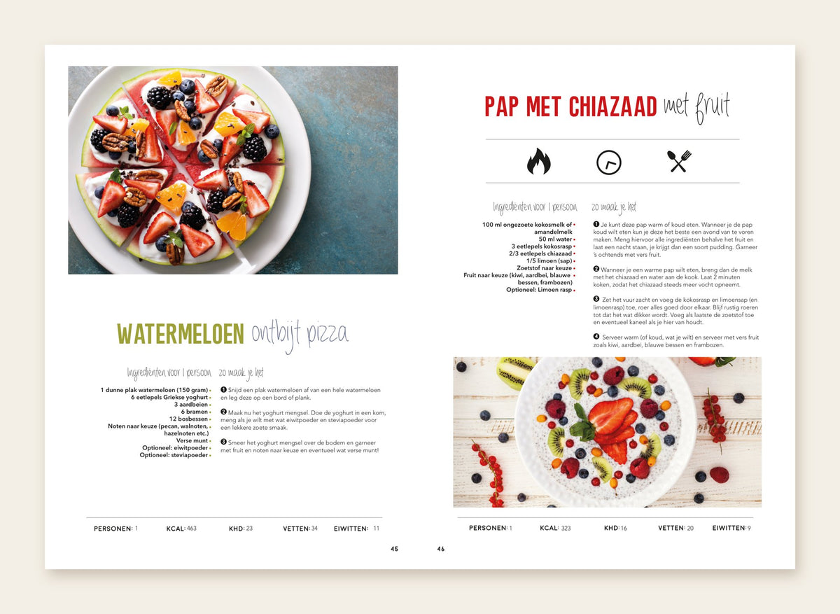 Opengeslagen kookboek: watermeloen ontbijtpizza en pap met chiazaad