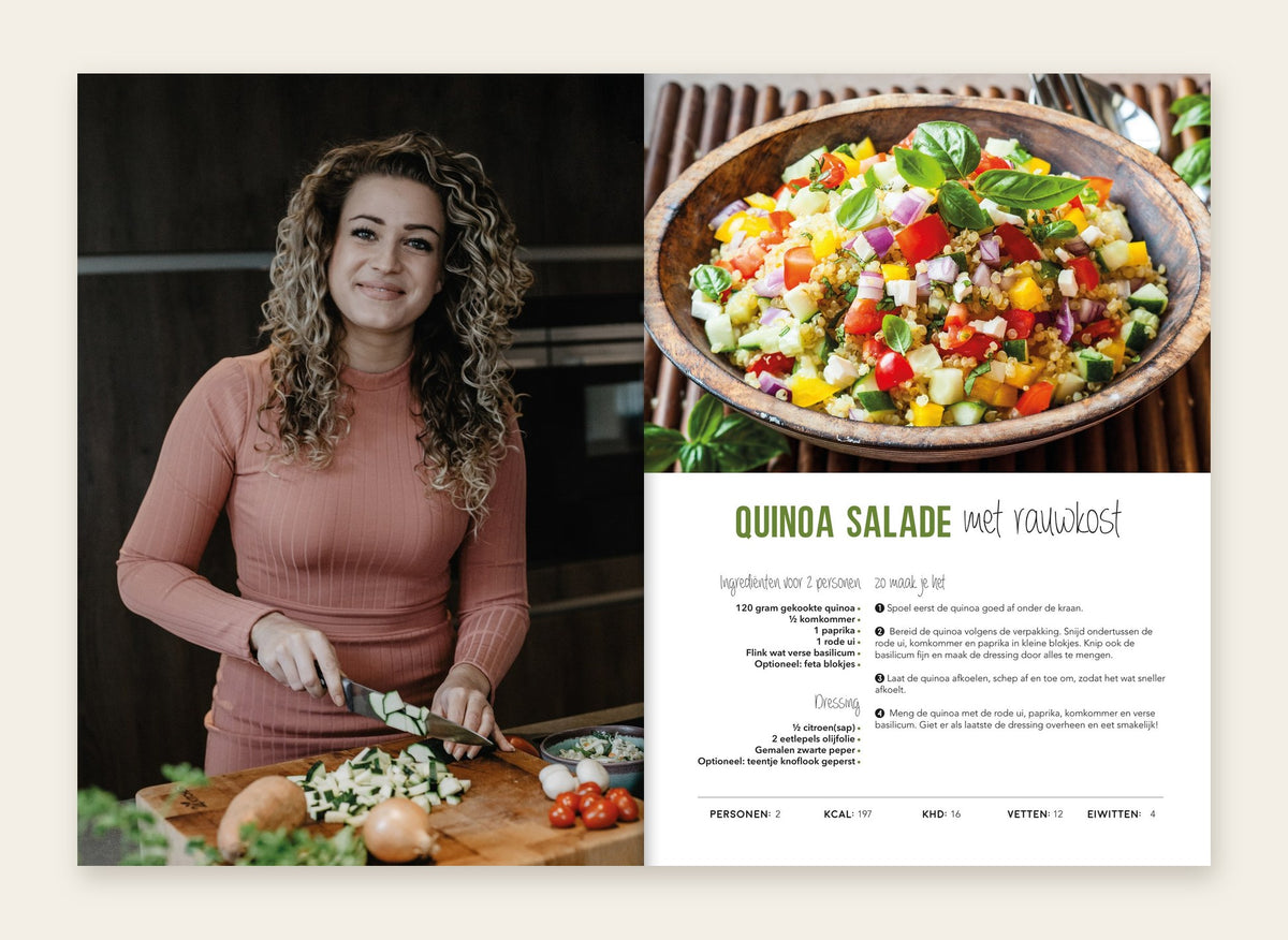 Opengeslagen kookboek: quinoa salade met rauwkost