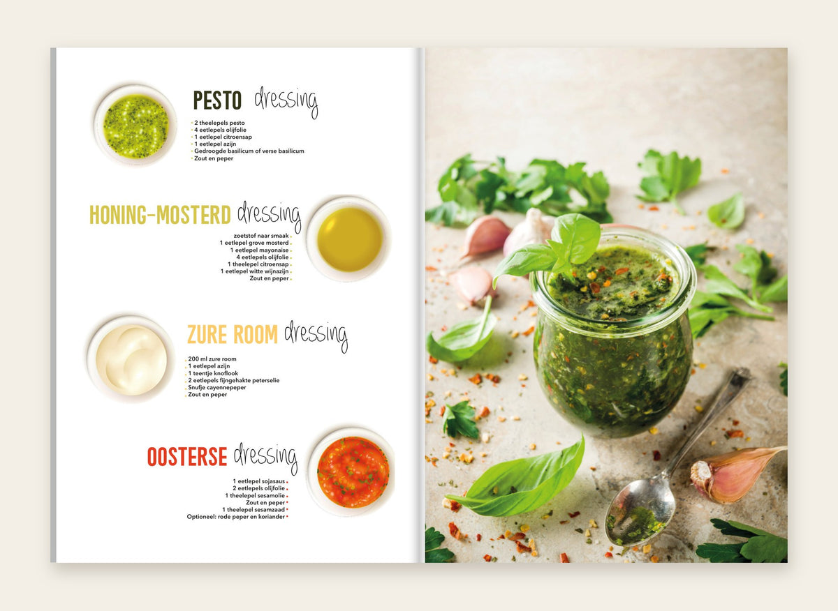 Opengeslagen kookboek: vier koolhydraatarme dressings