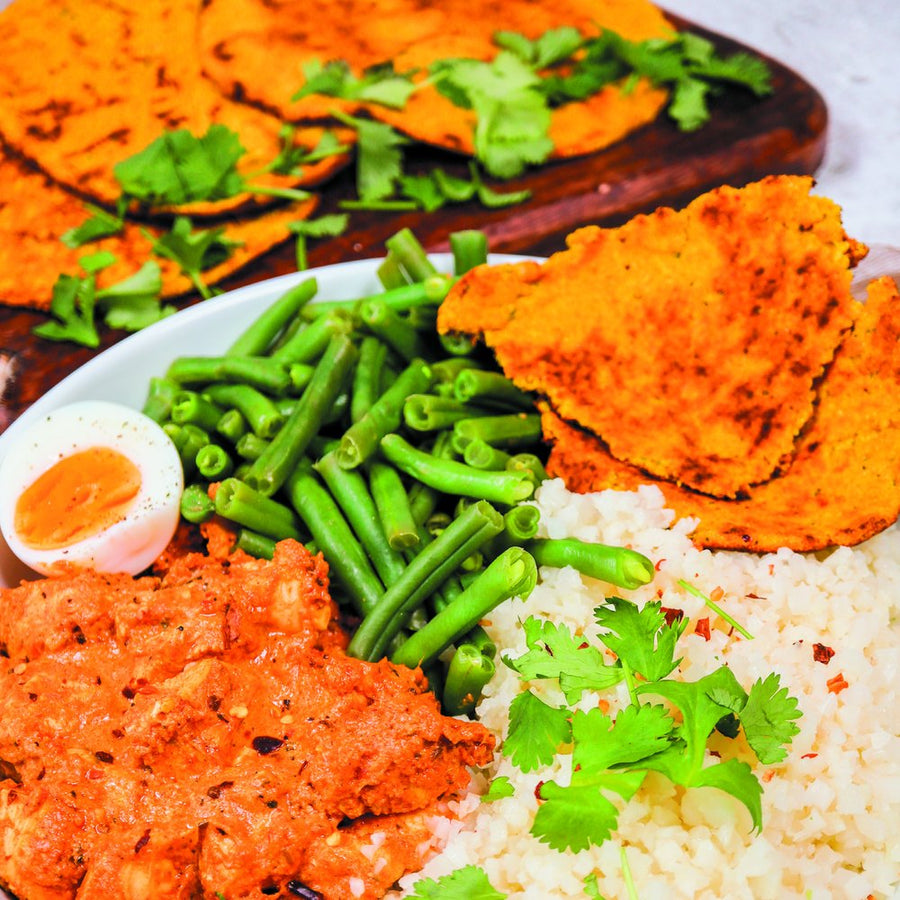 Kiptandoori met roti platen