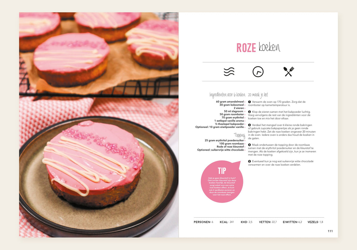 Roze koeken, recept uit Lisa Kookt Koolhydraatarm 2