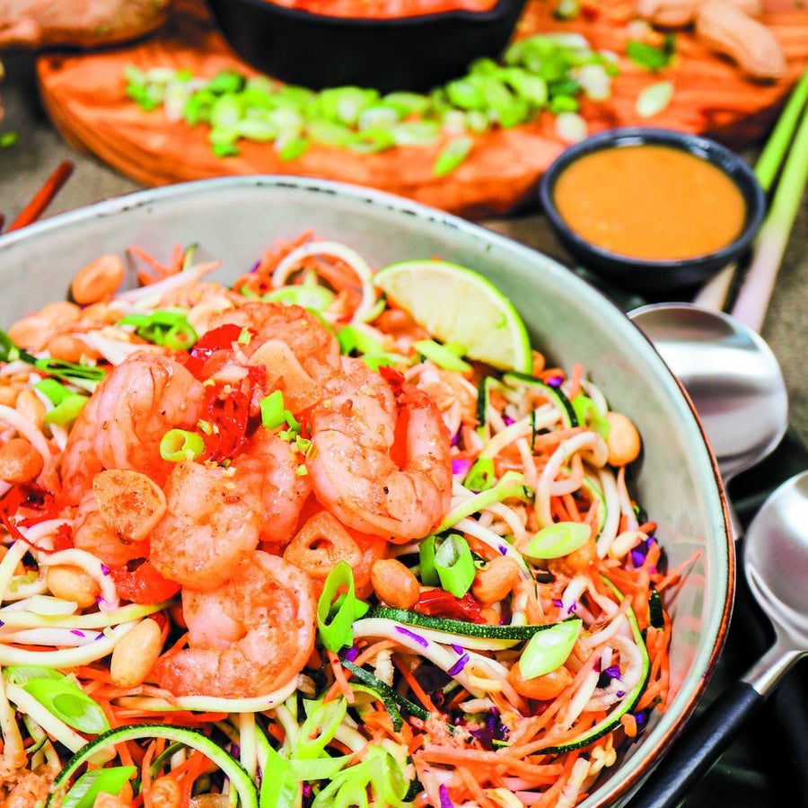 Thaise salade bowl met garnalen