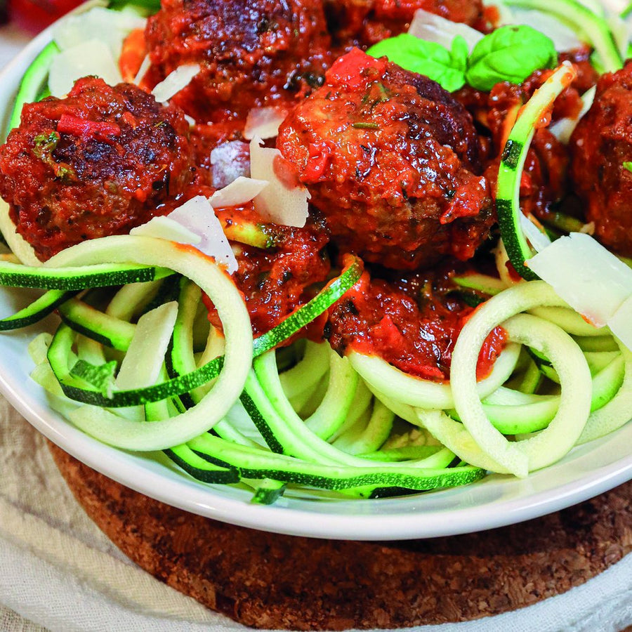 Kaasgehaktballen met courgetti