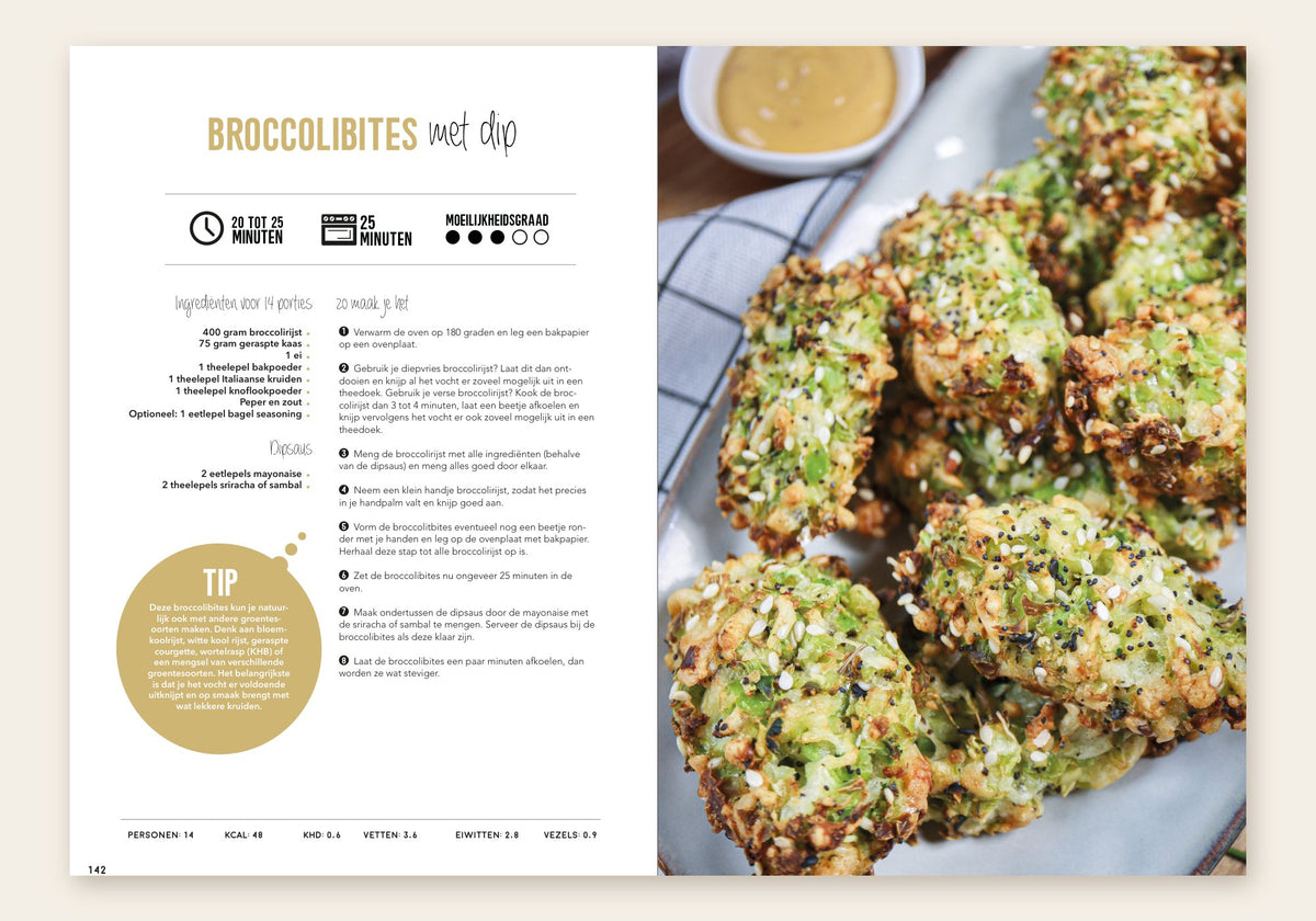 Lisa Kookt Koolhydraatarm 3: broccolibites met dip