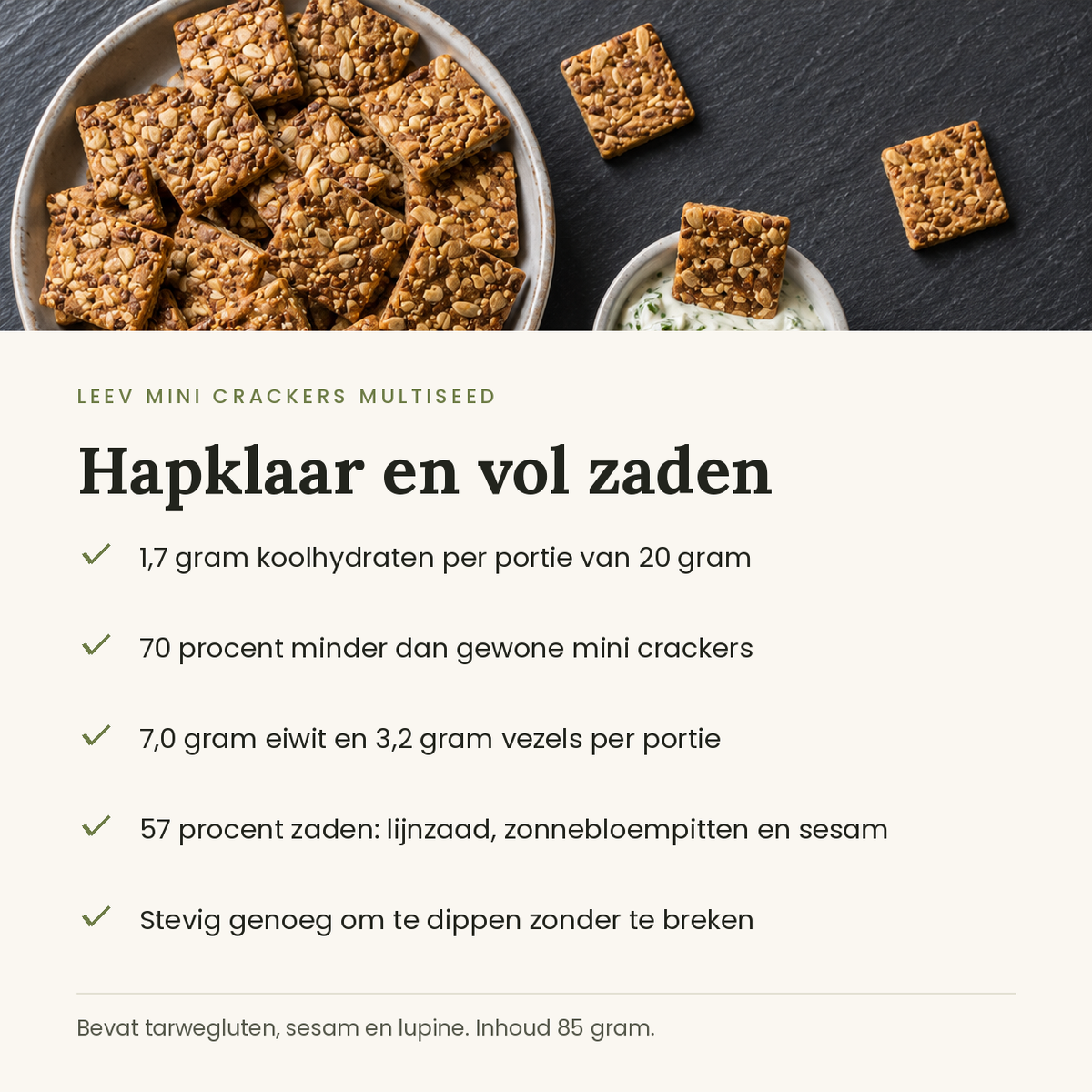 Leev mini crackers multiseed voordelen