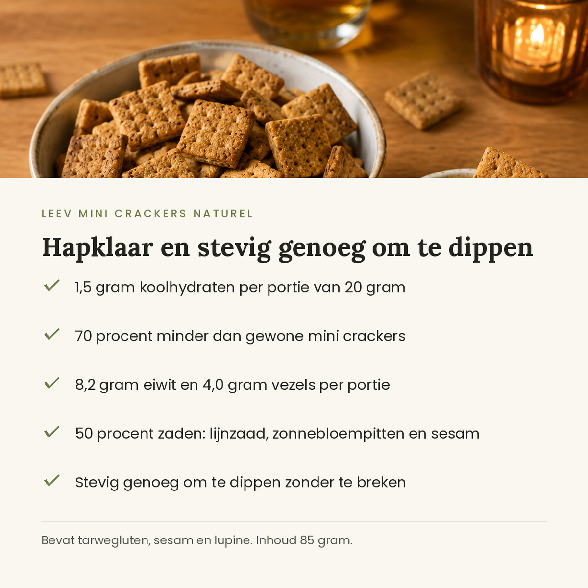 Leev mini crackers naturel voordelen