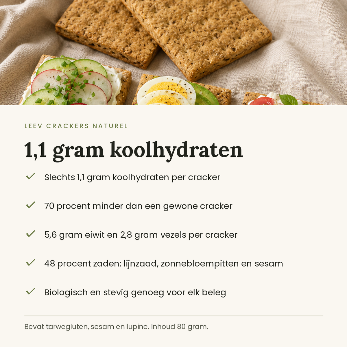Leev crackers naturel voordelen