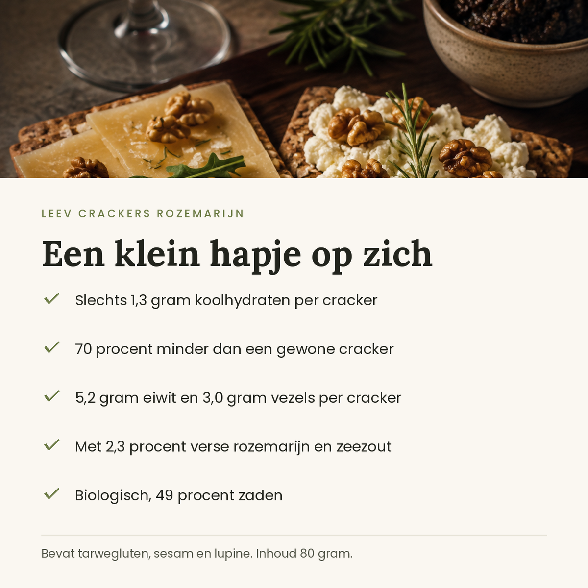 Leev crackers rozemarijn voordelen