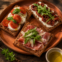 Leev crackers tomaat en oregano belegd