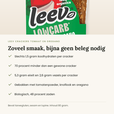 Leev crackers tomaat en oregano voordelen
