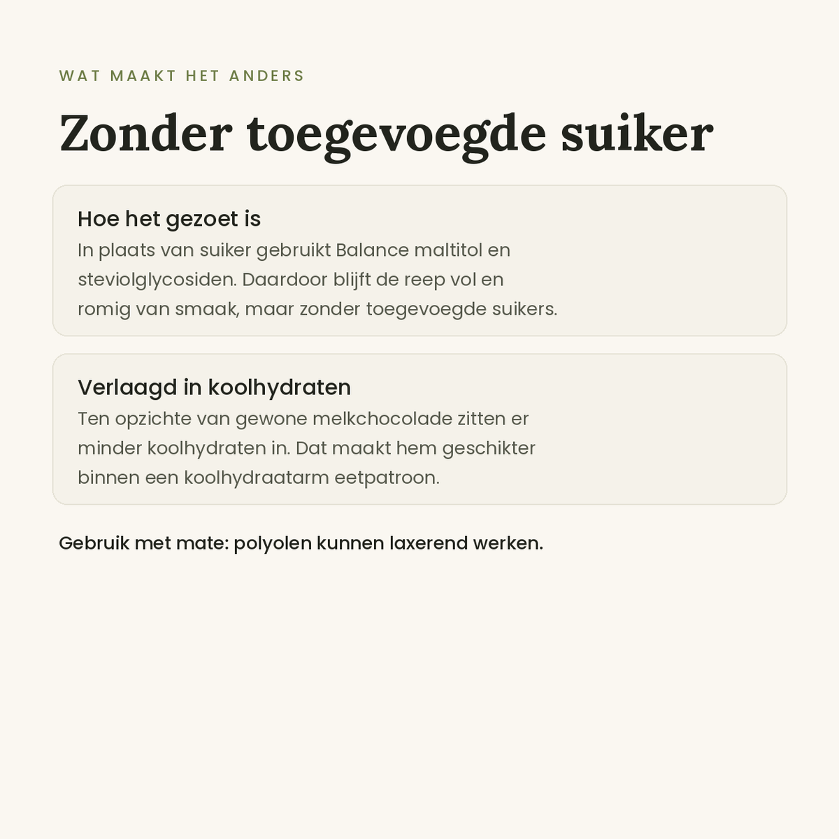 Zonder toegevoegde suiker: hoe de reep gezoet is