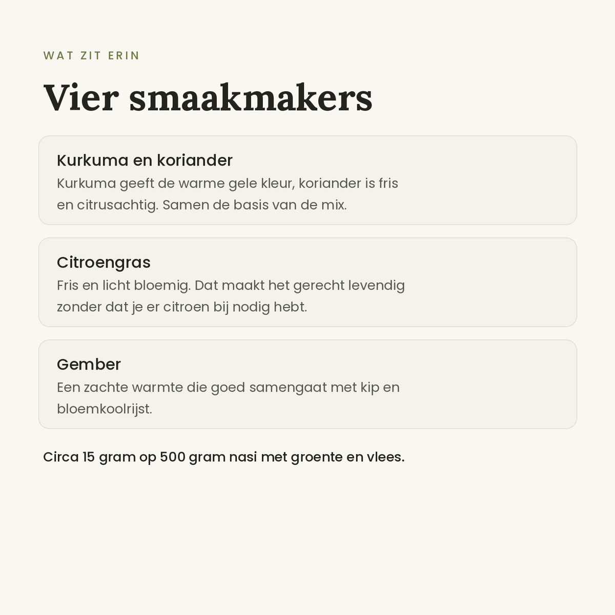 Nasi kruiden wat zit erin