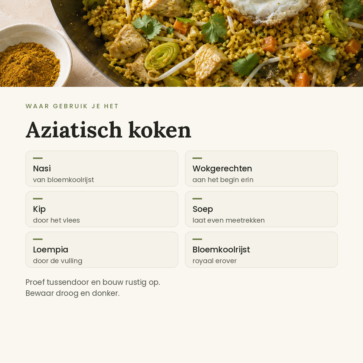 Nasi kruiden toepassingen