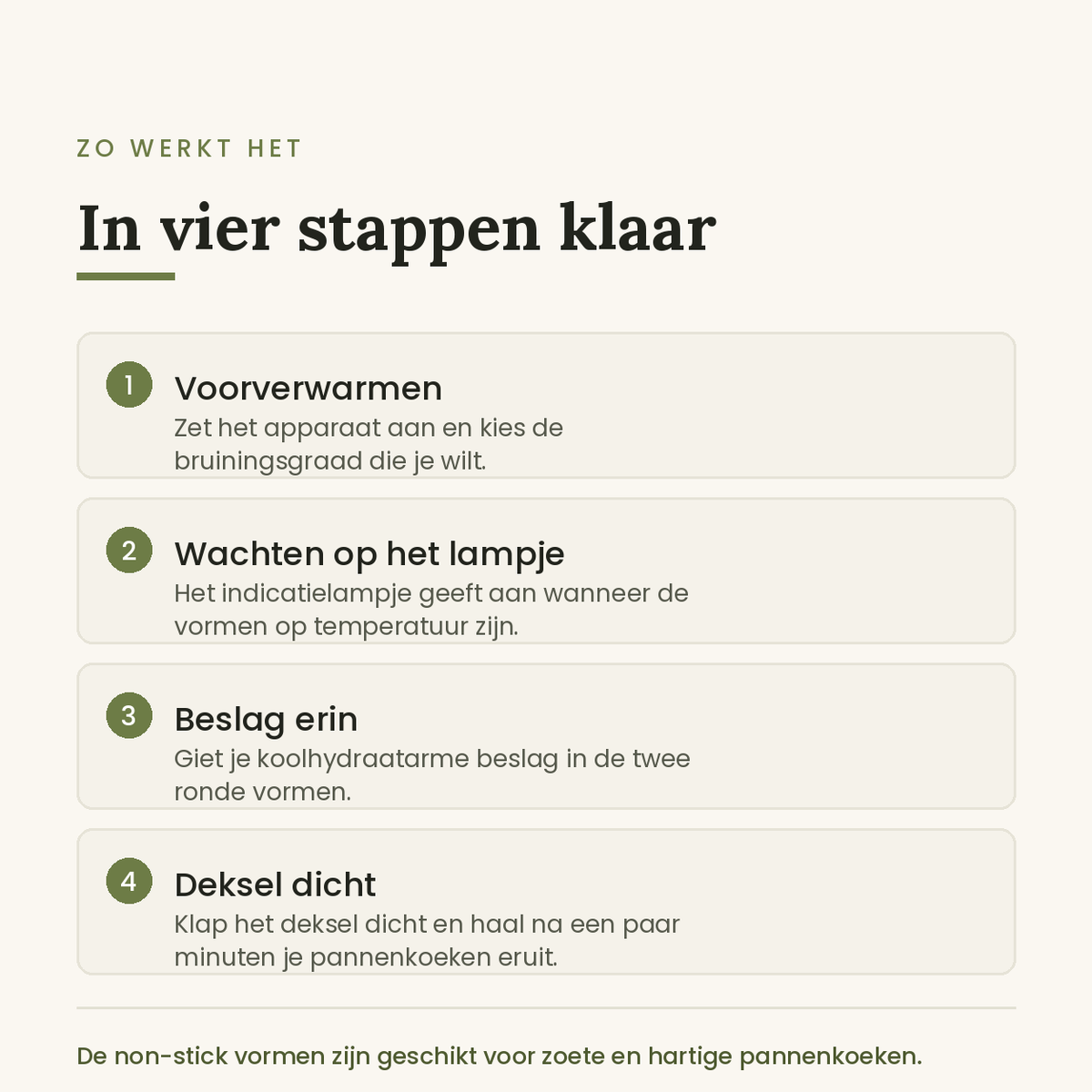 Zo werkt de pannenkoekenmaker in vier stappen