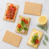 Quinoa crackers rijk belegd met zalm hummus kaas en ei