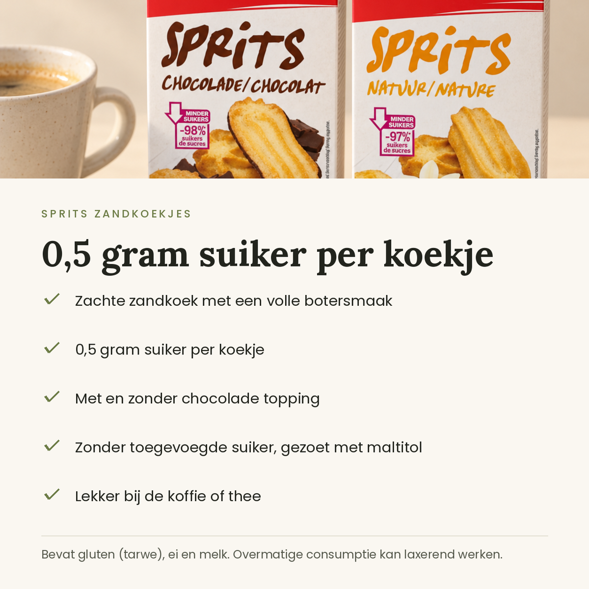 Sprits zandkoekjes kenmerken