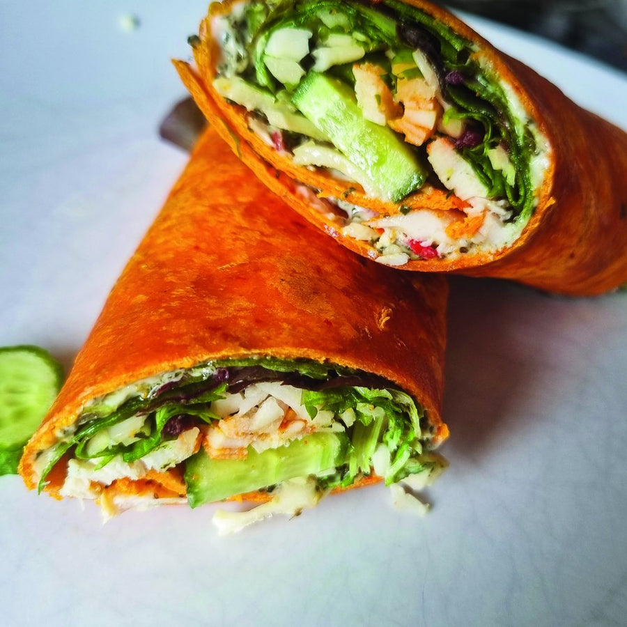 Low carb wrap met kip