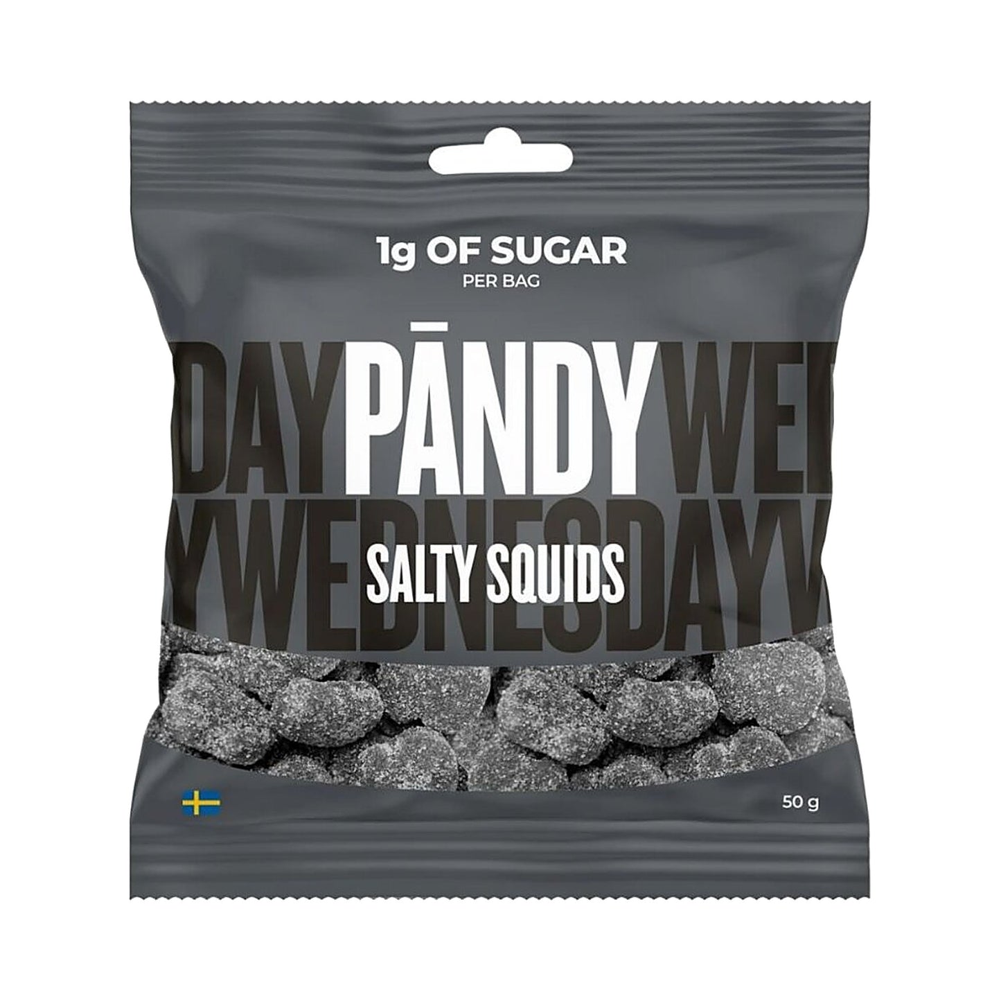 Zakje Pandy Salty Squids suikerarme zoute drop snoepjes