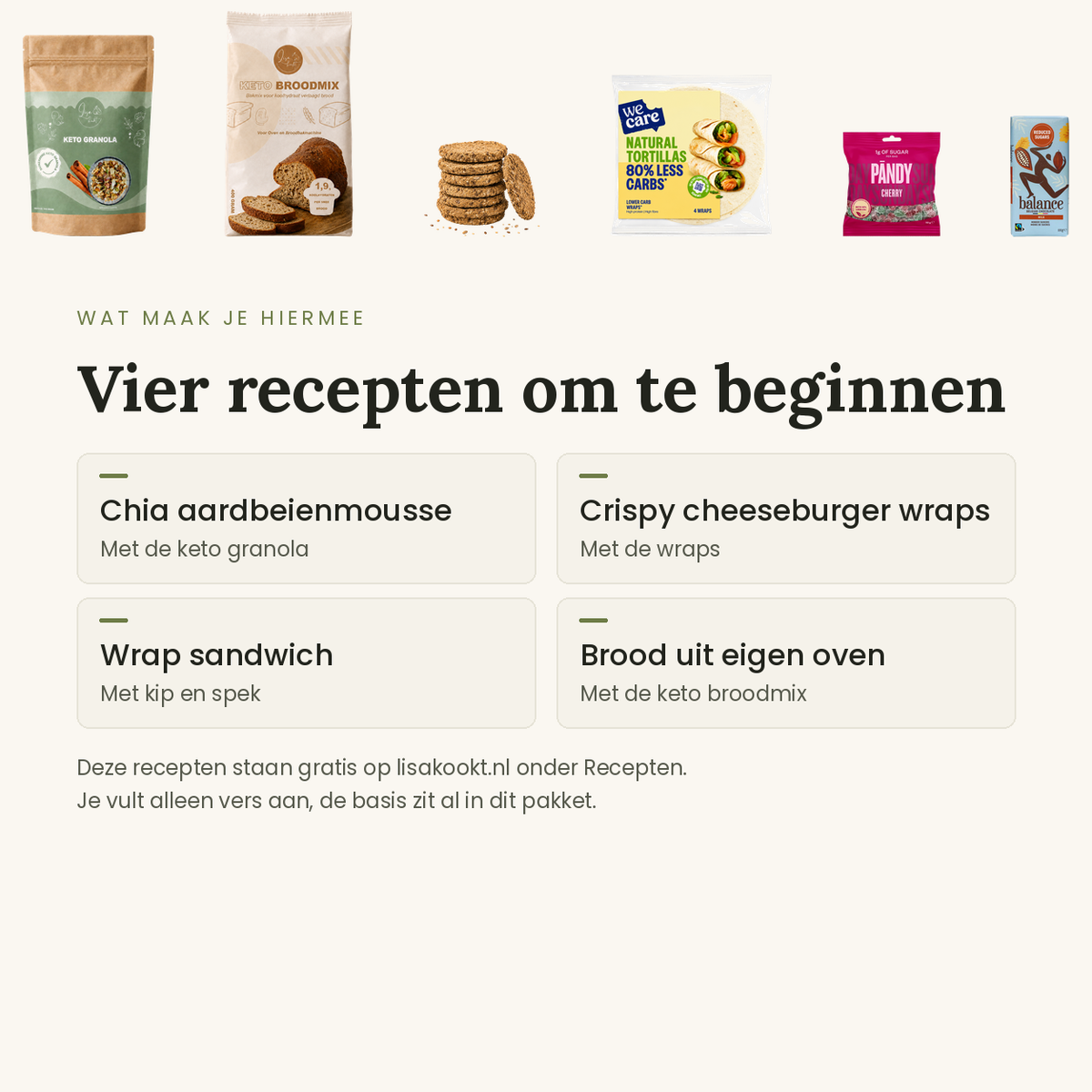 Vier recepten die je met het startpakket maakt
