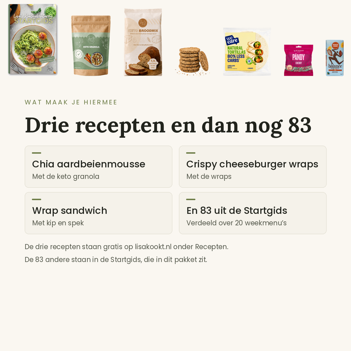Startpakket Compleet: drie gratis recepten en 83 in de Startgids