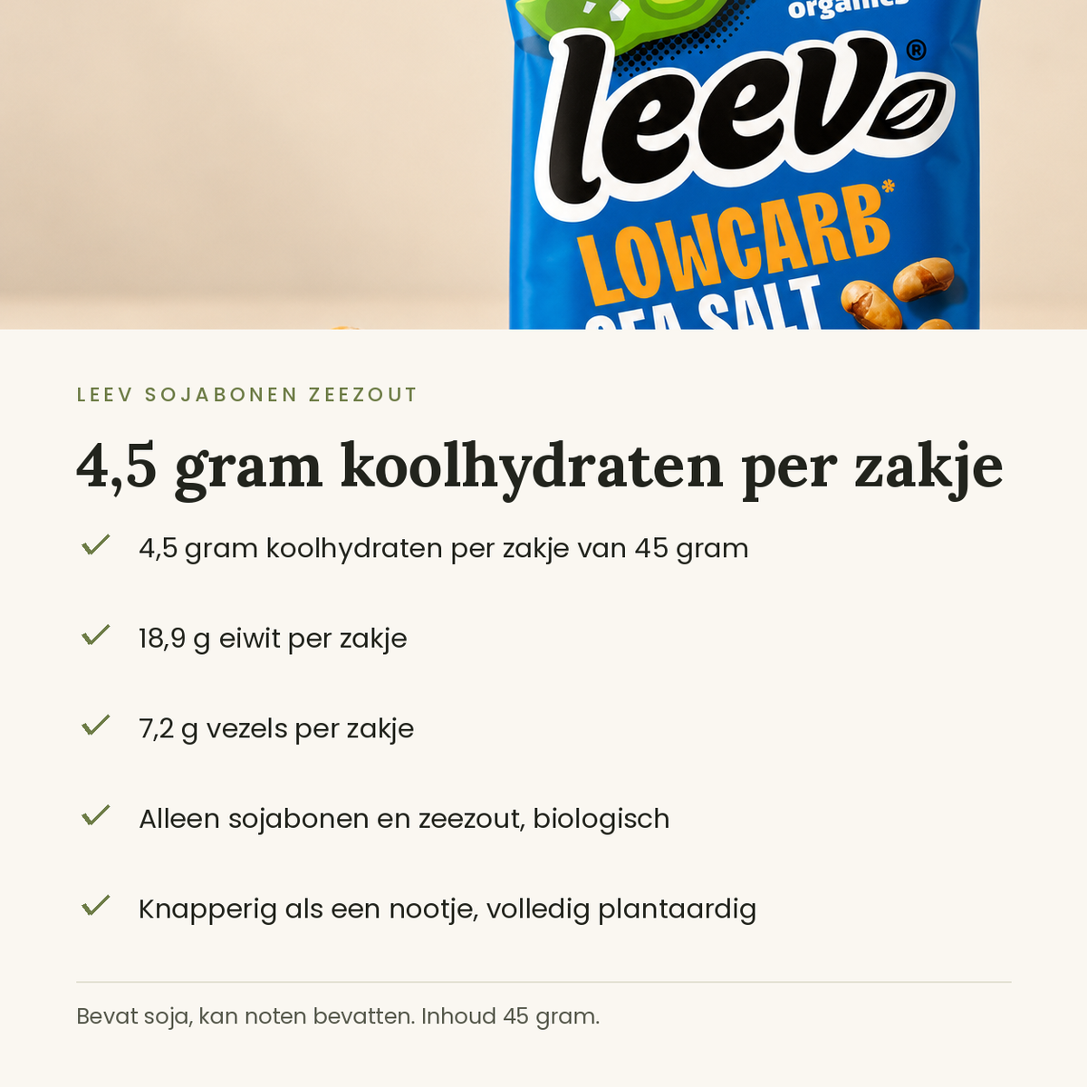 Leev sojabonen zeezout kenmerken