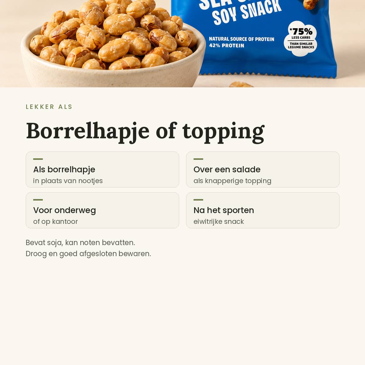 Leev sojabonen zeezout toepassingen