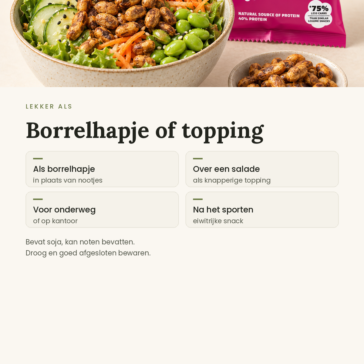 Leev sojabonen sojasaus toepassingen