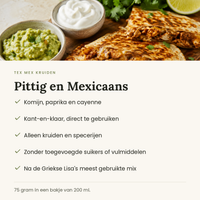 Tex Mex kruiden: komijn, paprika en cayenne, zonder suikers