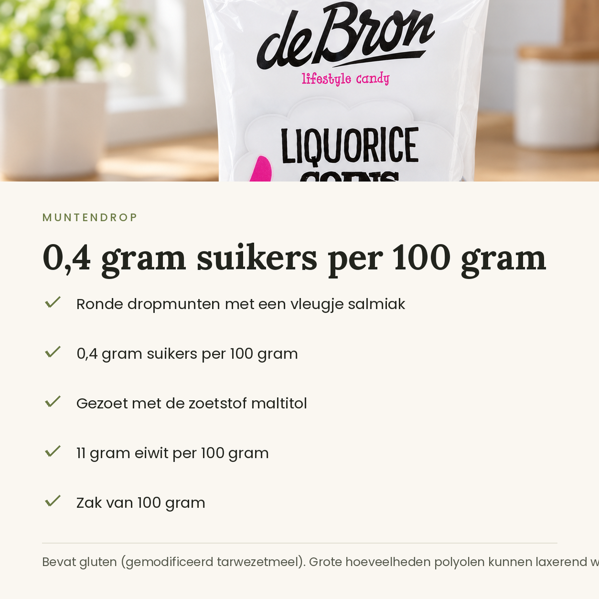 Muntendrop Liquorice coins kenmerken