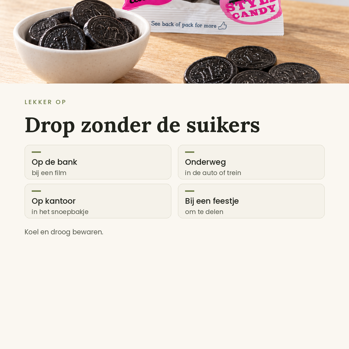 Muntendrop Liquorice coins toepassingen