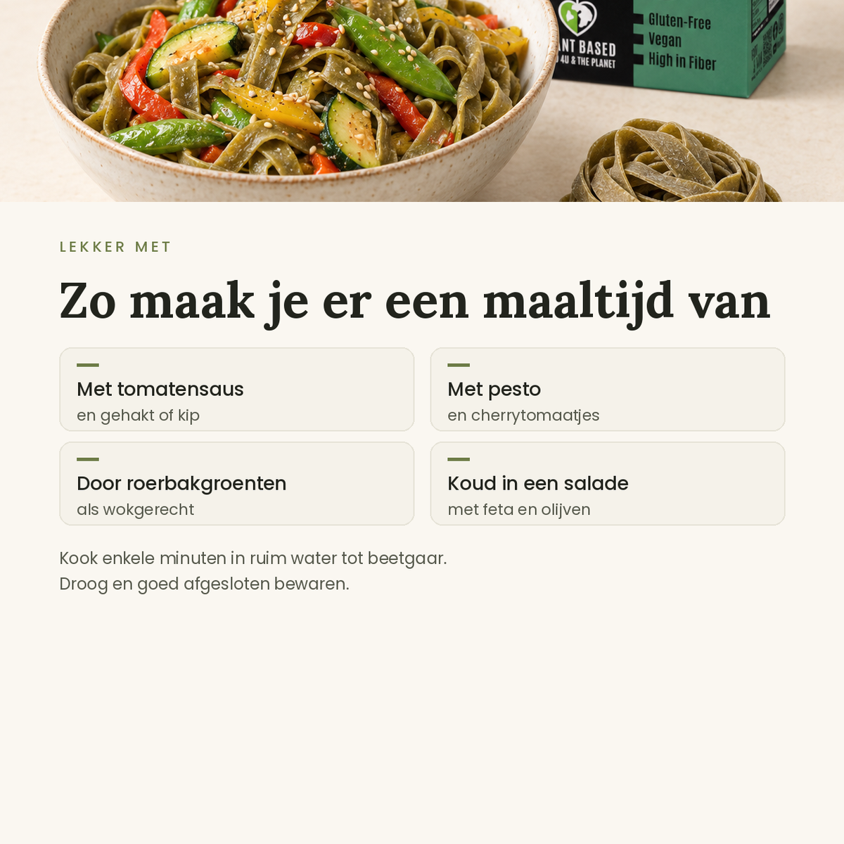 Mungo edamame pasta toepassingen