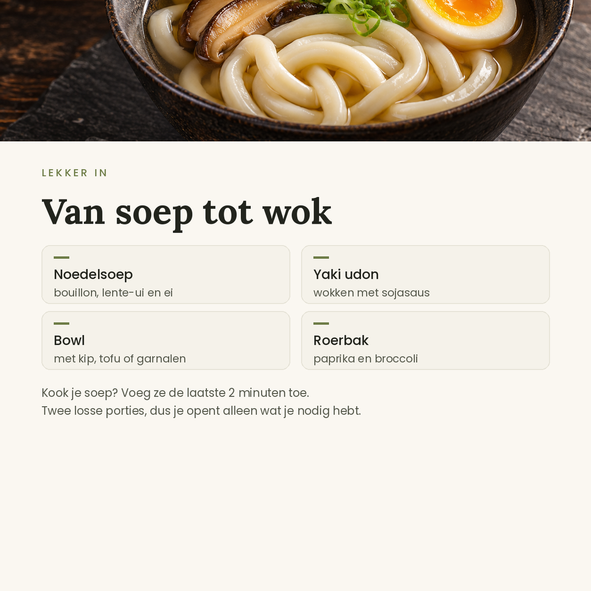 Udon noedels toepassingen