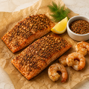 Zalm en garnalen met Lisa Kookt vis kruiden