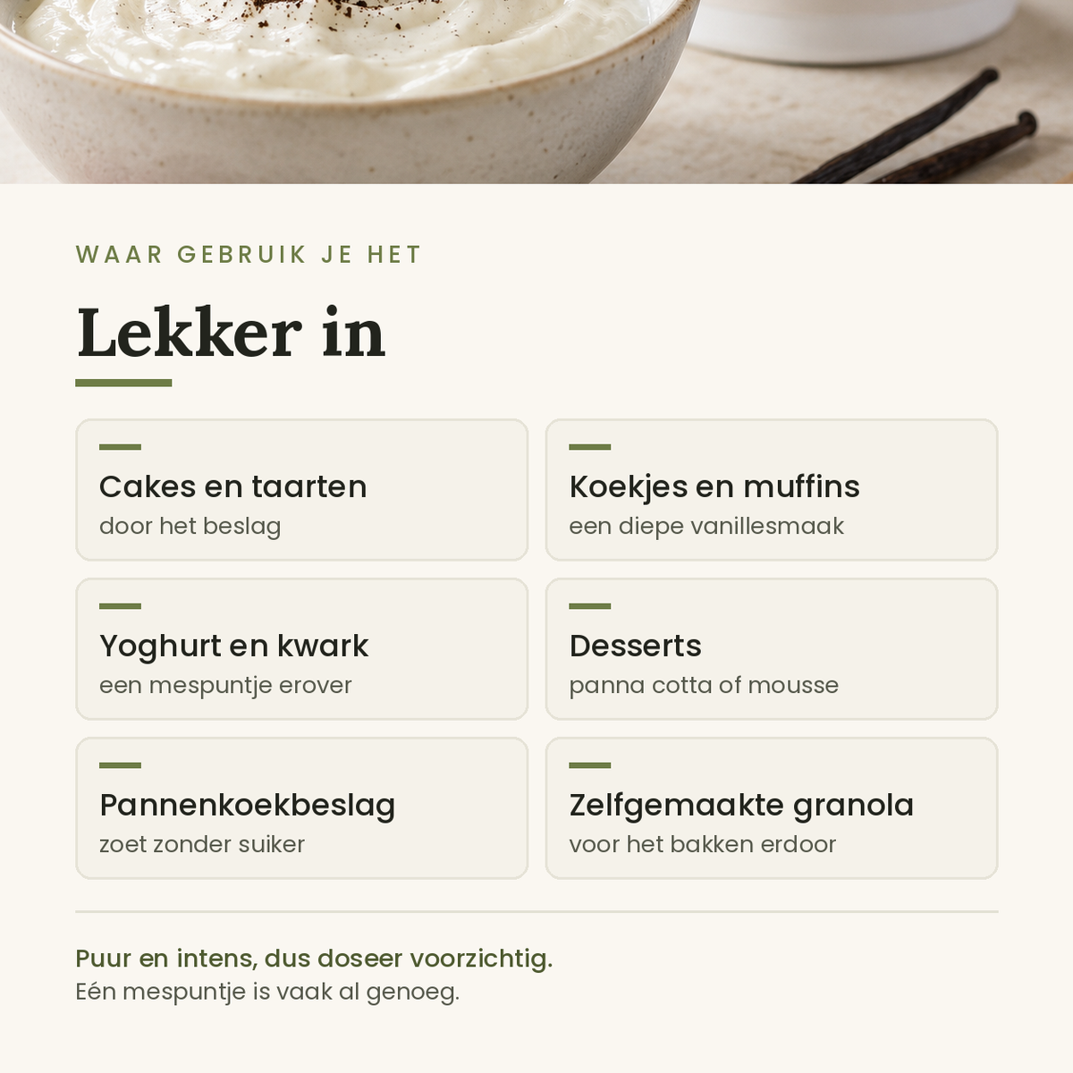 Toepassingen Bourbon vanillepoeder