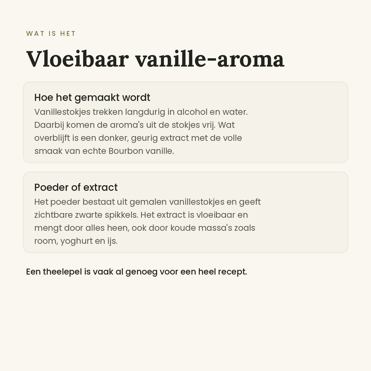 Wat is vanille extract en het verschil met vanillepoeder