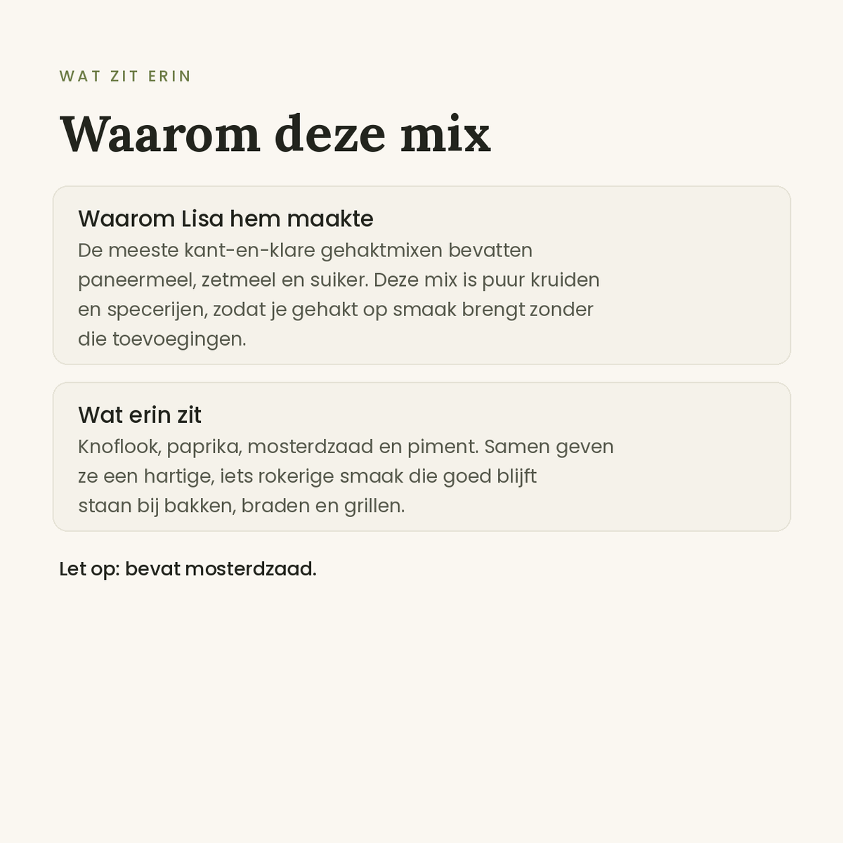 Waarom deze vlees kruidenmix en wat erin zit
