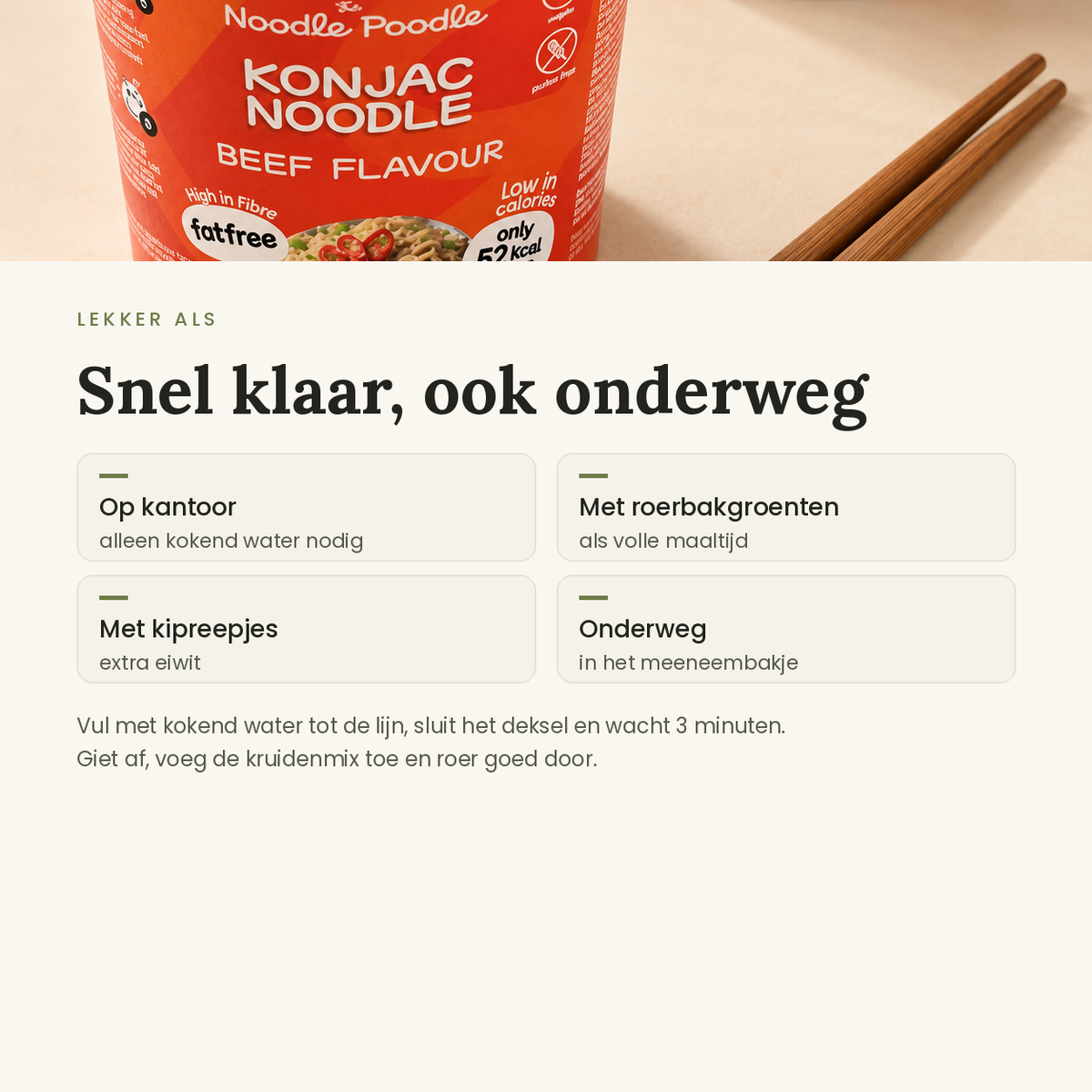 Konjac noodles beef toepassingen