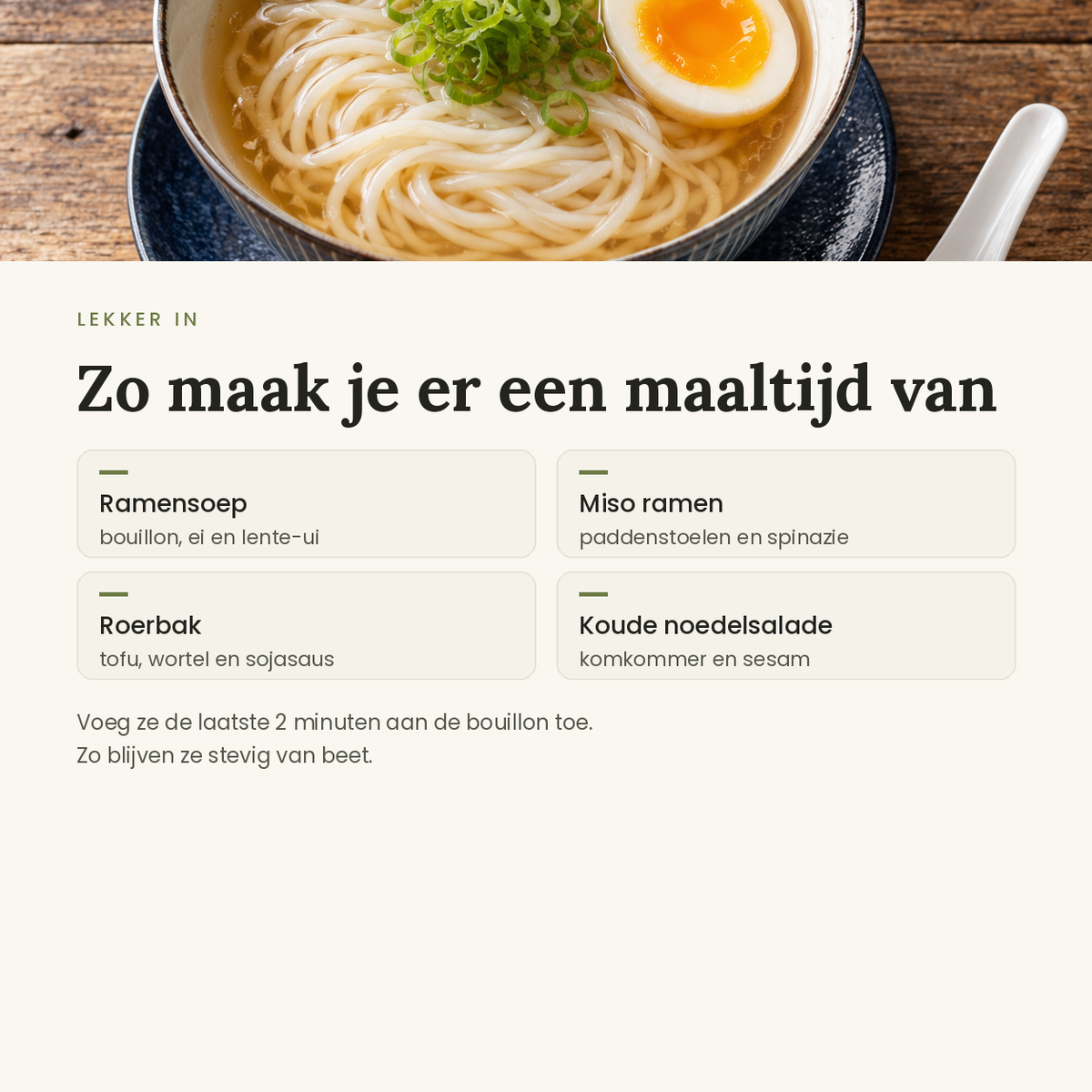 Ramen noedels toepassingen