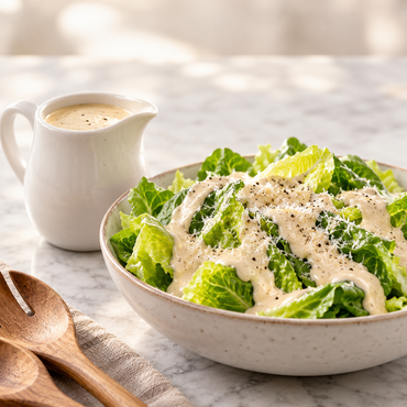 Caesar dressing bij romaine sla
